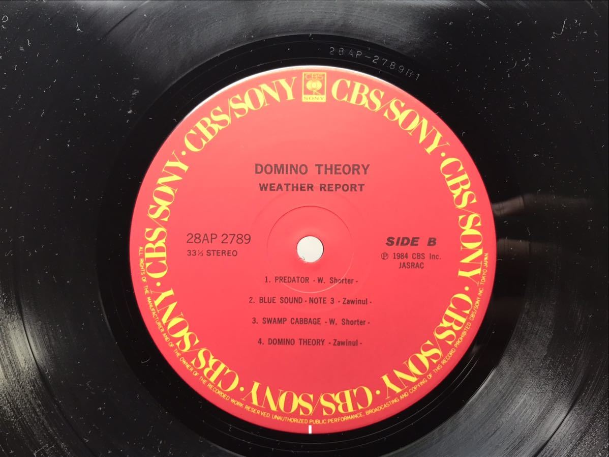 ウェザー・リポート ドミノ・セオリー Weather Report Domino Theory LP レコード アナログ 音楽 CBS SONY 28AP2789 N5058_画像4