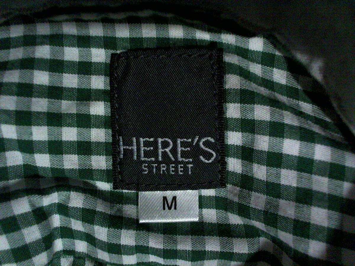 ★微難有☆HERE`S STREET★長袖シャツ　チェックシャツ M 緑 白　チェック柄　(垣)_画像6