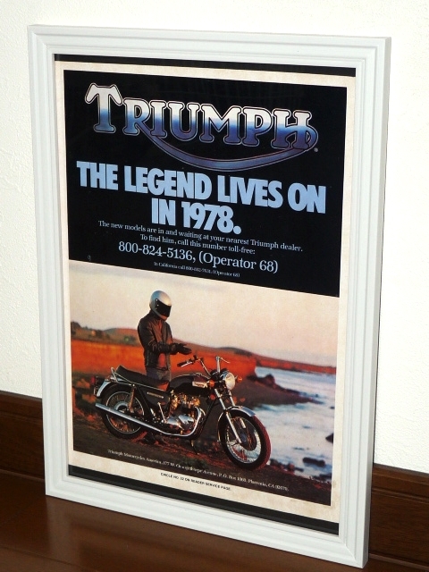 1978年 USA 洋書雑誌広告 額装品 Triumph Bonneville 750 トライアンフ ボンネビル (A4size) / 検索用 店舗 ガレージ ディスプレイ 看板_画像1