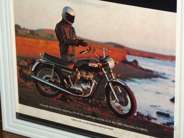 1978年 USA 洋書雑誌広告 額装品 Triumph Bonneville 750 トライアンフ ボンネビル (A4size) / 検索用 店舗 ガレージ ディスプレイ 看板_画像3