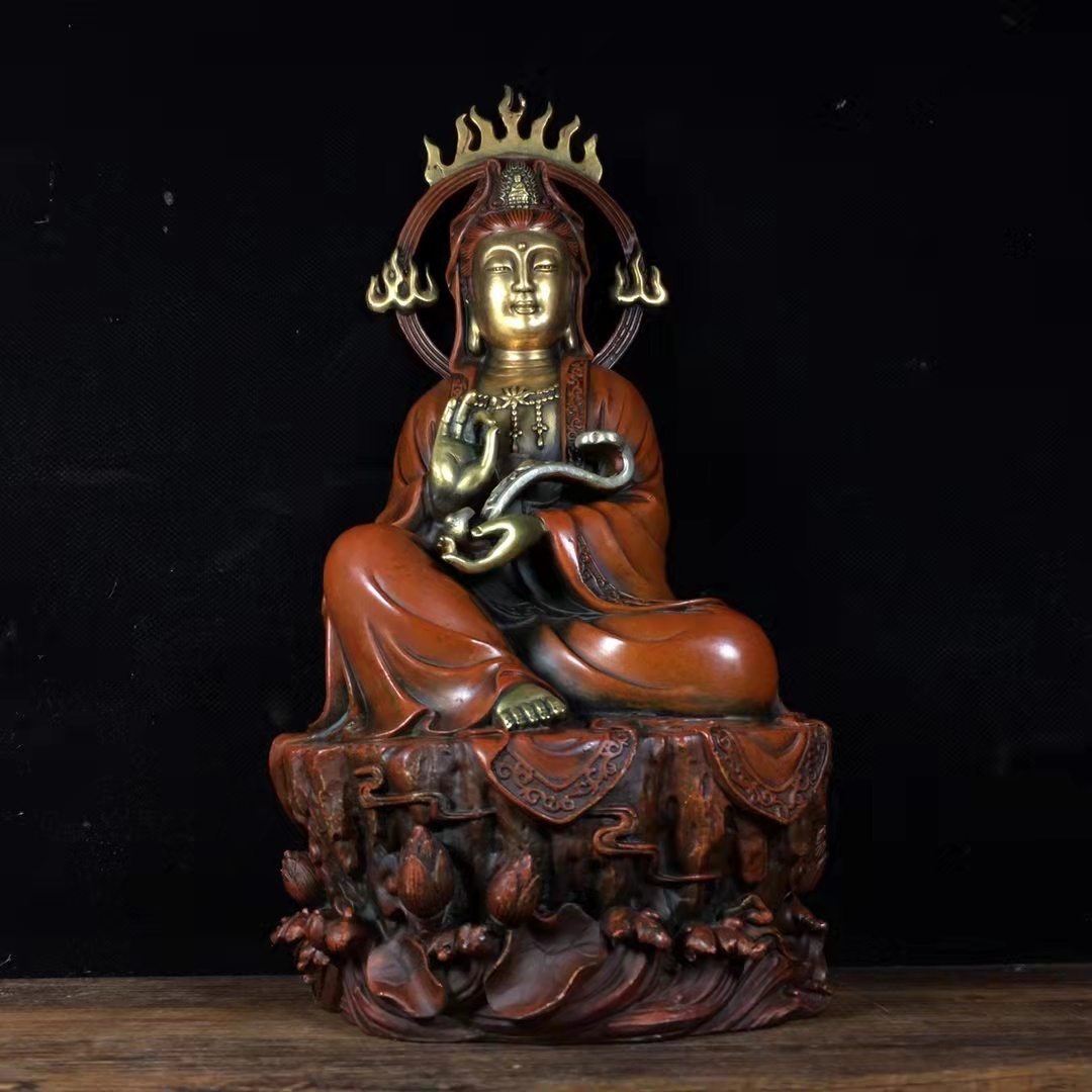 福袋特集 2022 仏像 銅製 観世音菩薩 仏教 賞物 置物 珍品 5 81 仏像