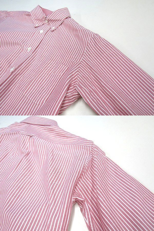 V0259：日本製 Maker's Shirts 鎌倉 MSK 鎌倉シャツ 長袖シャツ/赤/M/メンズ Yシャツ ビジネスシャツ ストライプシャツ：35_画像8