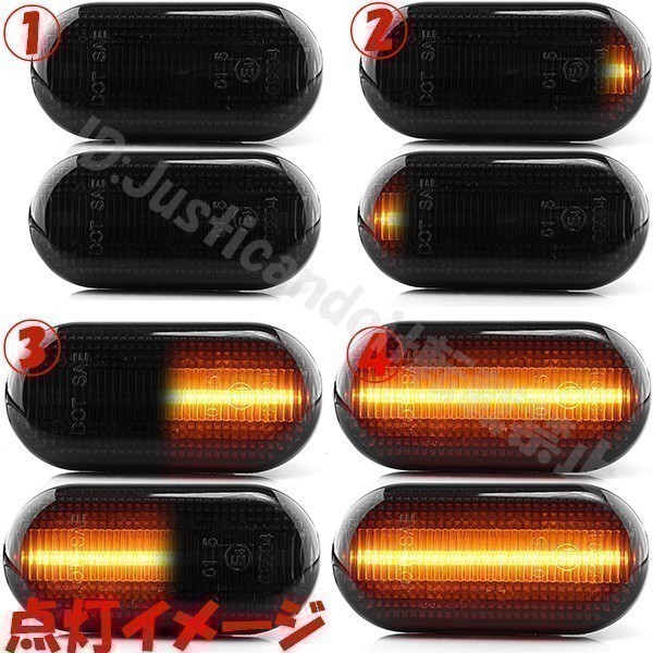 【DS1】 ストリーム RN1/RN2/RN3/RN4/RN5/RN6/RN7/RN8/RN9 流れる ウインカー シーケンシャル LED サイドマーカー 【スモーク】_画像5