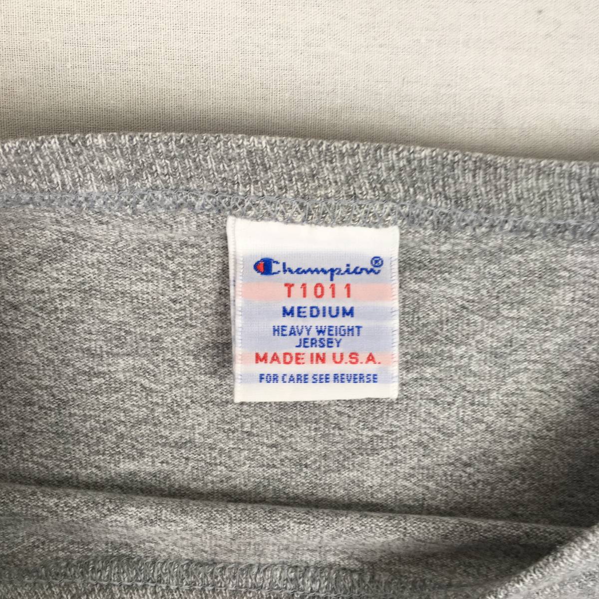 Champion チャンピオン T1011 米国製 Ｔシャツ Mサイズ グレー ヘビーウェイト_画像3