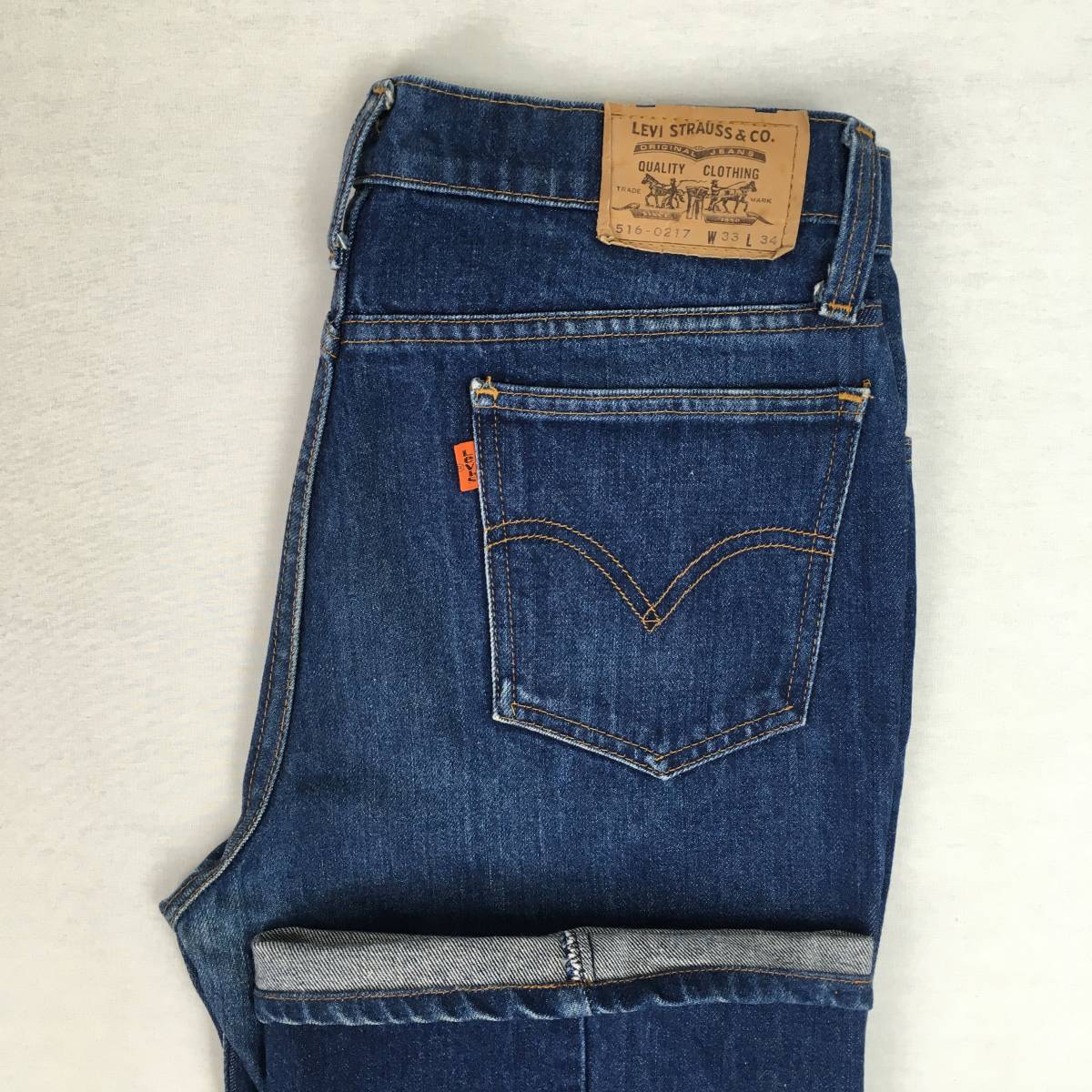 【80s】Levi's リーバイス 516-0217 516-02 フィリピン製 82年 ブーツカット デニム パンツ ジーンズ W33 L34 ジップフライ オレンジタブ_画像1