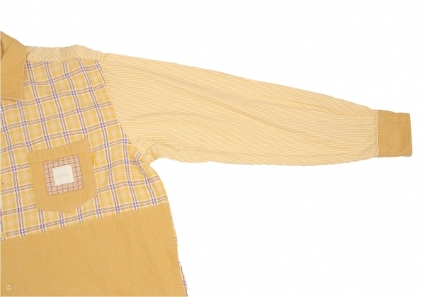  Karl hell mKarl Helmut panel switch design check shirt mustard L rank [ men's ]