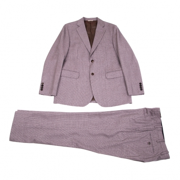 【日本製】 パパスプラスPapas+ 【メンズ】 薄紫M・L マルゾットmarzotto社ファブリックハウンドトゥースセットアップスーツ パパス 【日本製】 パパスプラスPapas+ 【メンズ】 薄紫M・L マルゾットmarzotto社ファブリックハウンドトゥースセットアップスーツ パパス