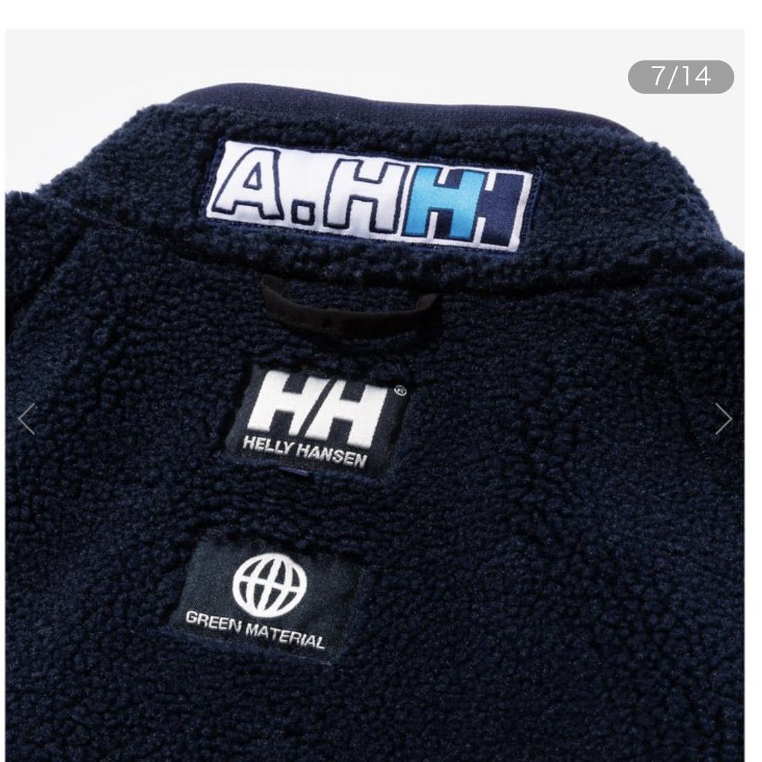 2XL HELLY HANSEN フリース ジャケット 長谷川 昭雄 NAVY ネイビー A.H