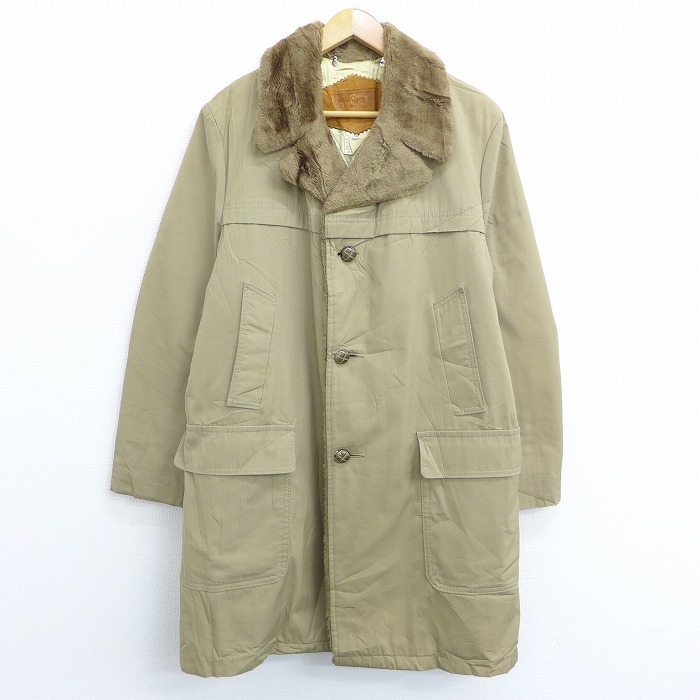 L 古着 長袖 ジャケット コート 80年代 80s ウールリッチ 濃ベージュ