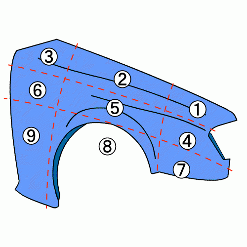 グランディス DBA-NA4W 右フロントフェンダーパネル W23_画像6