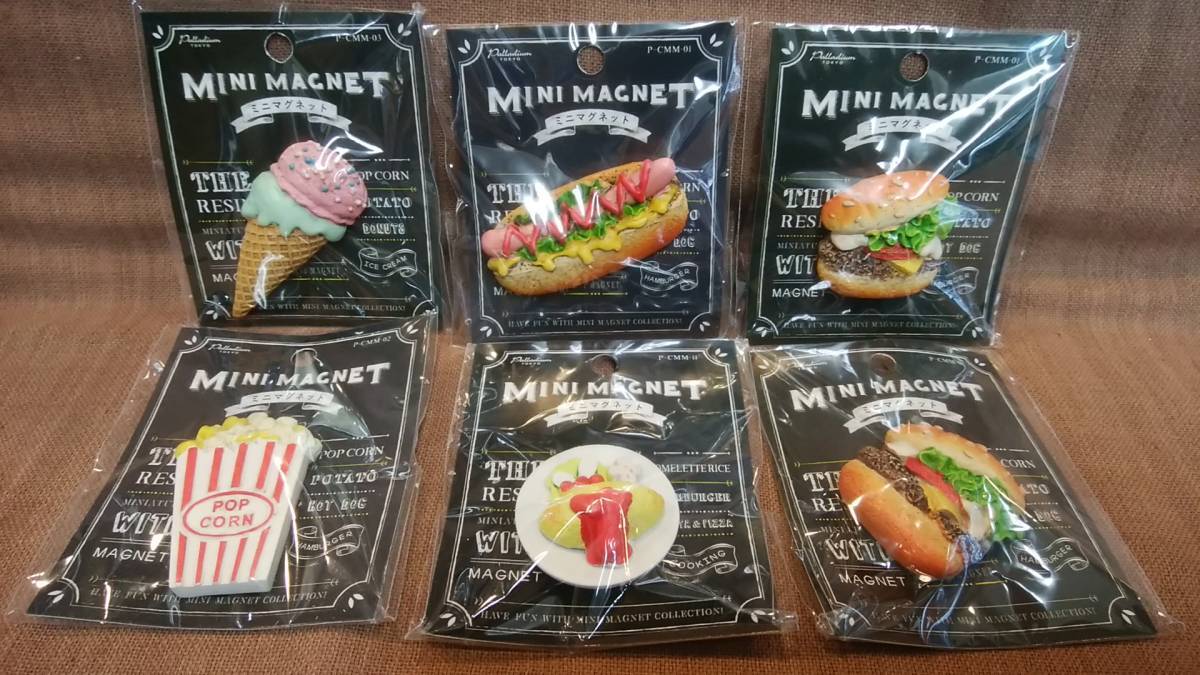  не использовался магнит 5 вид 6 позиций комплект совместно рукоятка burger hot собака Popcorn мороженое Homme рис resin магнит образец блюда 