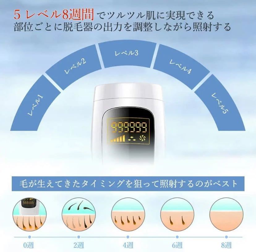 レーザー脱毛器 IPL フラッシュ式 VIO対応 自動連続照射 日本語説明書