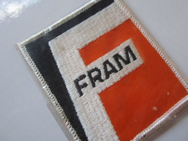 ビンテージ FRAM フラム メーカー パーツ オイル ロゴ ワッペン/ 刺繍 ステッカー F1 自動車 バイク レーシング 112_画像5