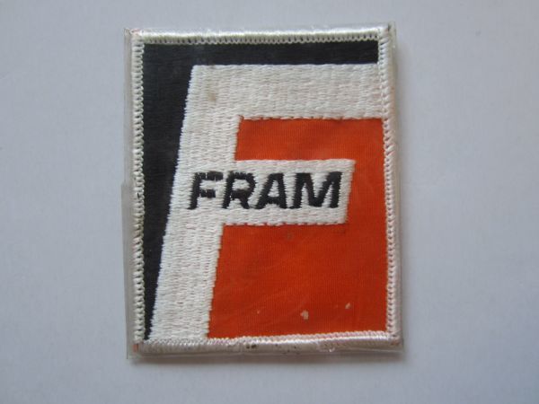 ビンテージ FRAM フラム メーカー パーツ オイル ロゴ ワッペン/ 刺繍 ステッカー F1 自動車 バイク レーシング 112_画像3
