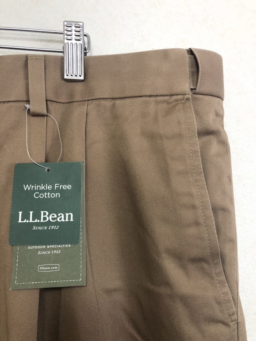 新品 L.L.Bean COMFORT WAIST W46 パンツ ツータック ブラウン BIG 大きいサイズ エルエルビーン スラックス_画像4