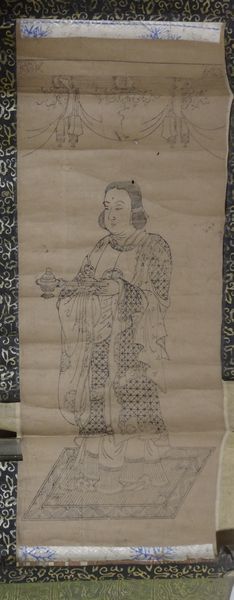  rare antique temple . virtue futoshi . paper pcs hold axis Buddhism temple . picture Japanese picture old fine art 