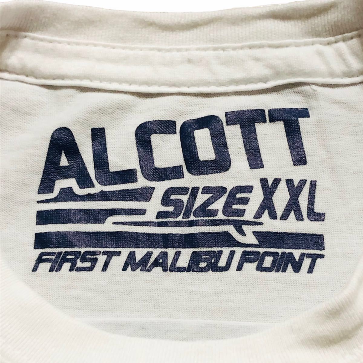 【美品】ALCOTT ナンバープリント半袖Tシャツ アルコット カットソートップス クルーネック Tee