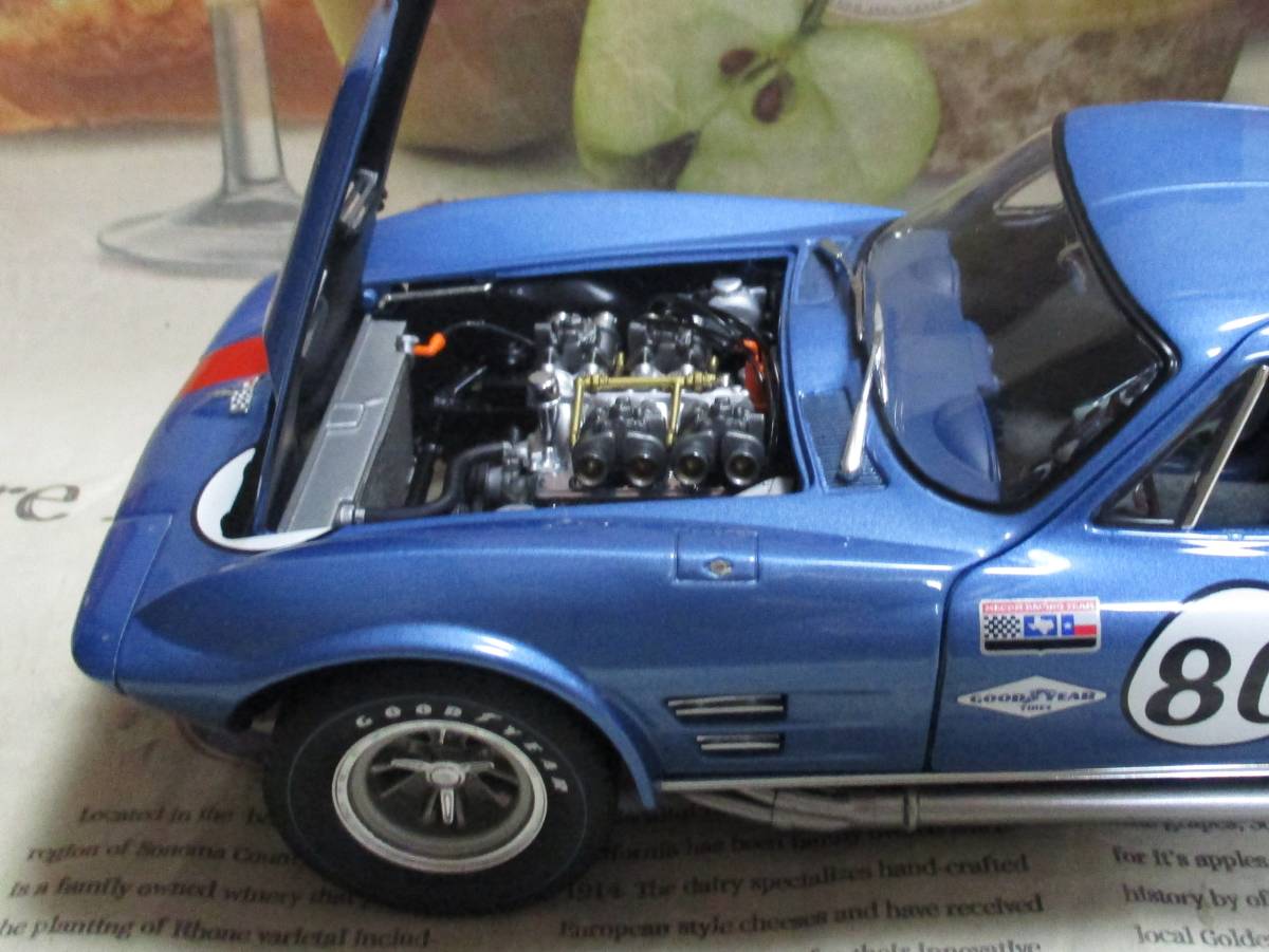 * очень редкий распроданный *EXOTO*1/18*1963 Chevy Corvette Grand Sport Coupe #80 голубой металлик 