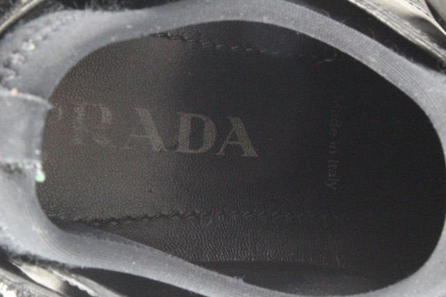 プラダスポーツ PRADA ロゴ ファブリック スニーカー ブラック 黒 [37