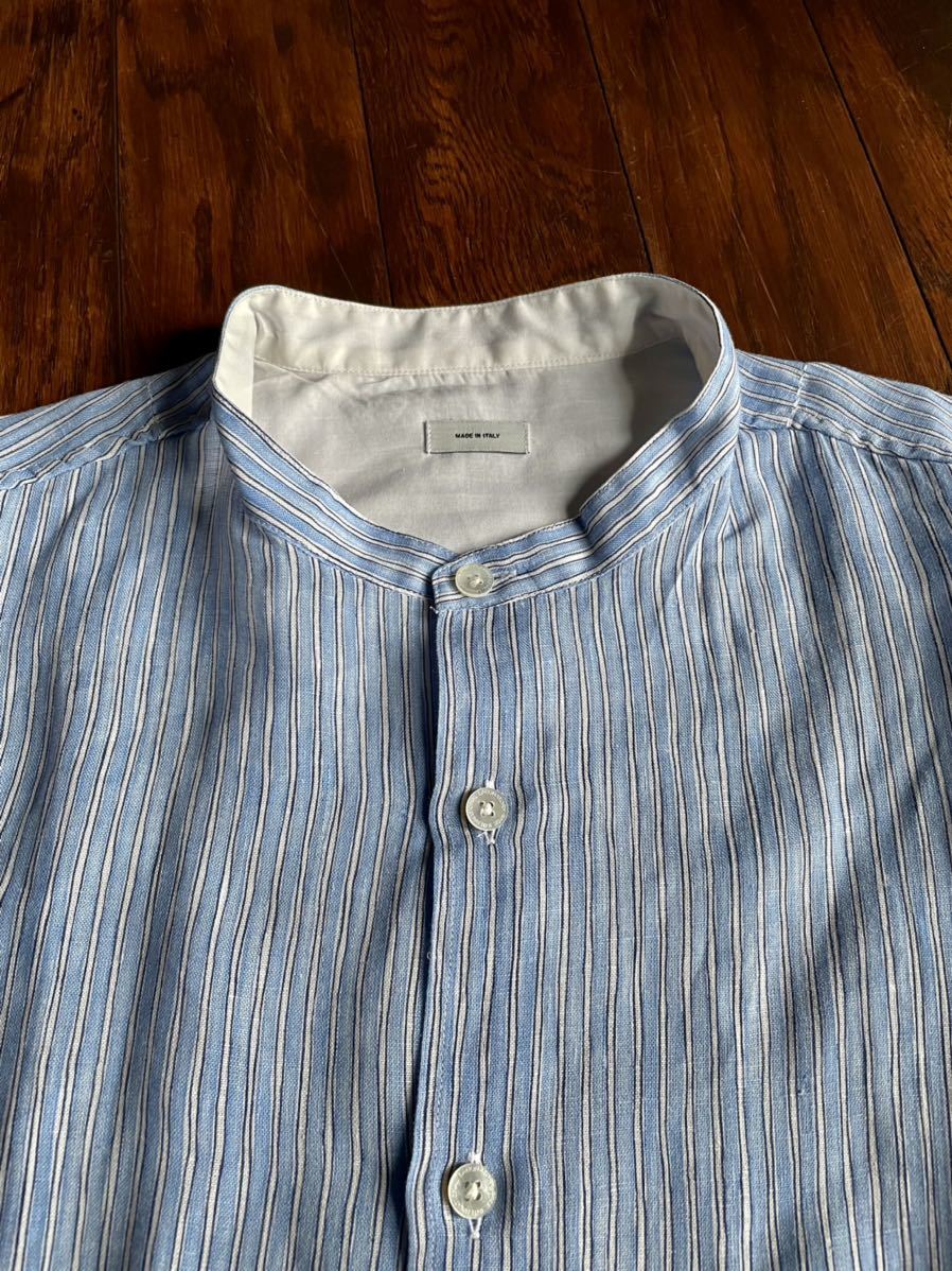 VISVIM Ingall shirt linen Italy stripe シャツ size ２ 青白