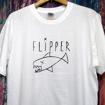 送込 FLIPPER カートコバーン着用 フリッパー 半袖Tシャツ 白 Mサイズ の画像2