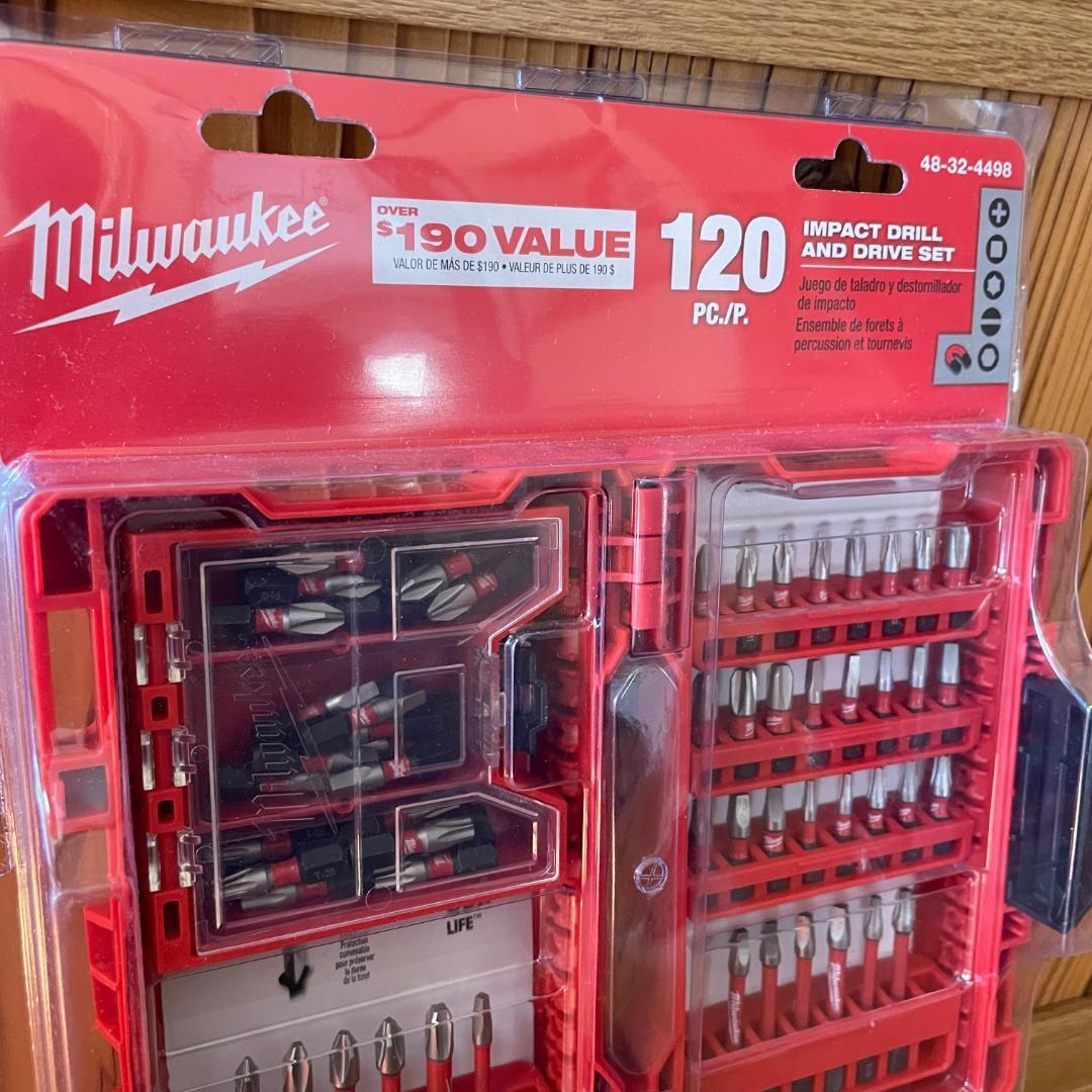 ミルウォーキー インパクトドライバー用 ドリルビットセット 120ピース Milwaukee Imapct Driver Bit Set  48-32-4498 工具 大工 柴工具一覧