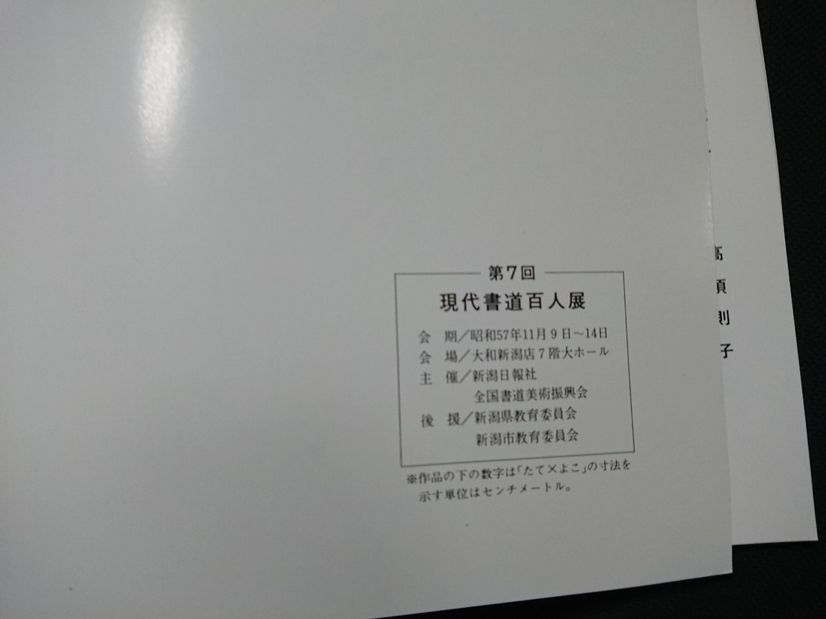 Y□　第7回　現代書道百人展　1982　会期：昭和57年11月9日～14日　江川蒼竹/中俣斗山/高須翠雲　ほか　新潟日報社　/e-A02_画像4