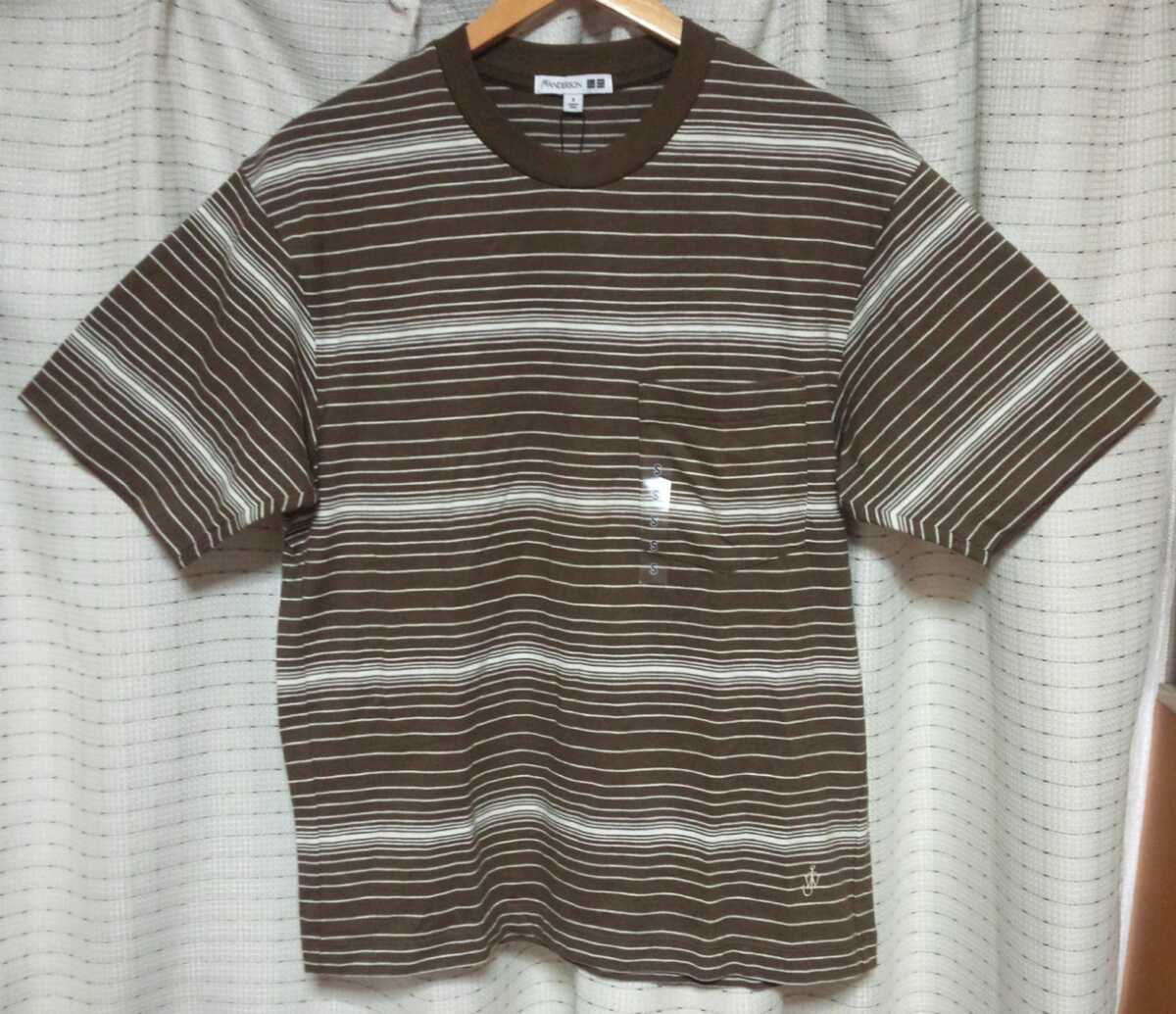 SALE!! ボーダーTシャツJW ANDERSON ユニクロ ユー JWアンダーソンU NIQLO UポケTポケット付きS新品OliveオリーブCOTTON100%綿100%コットン_画像4