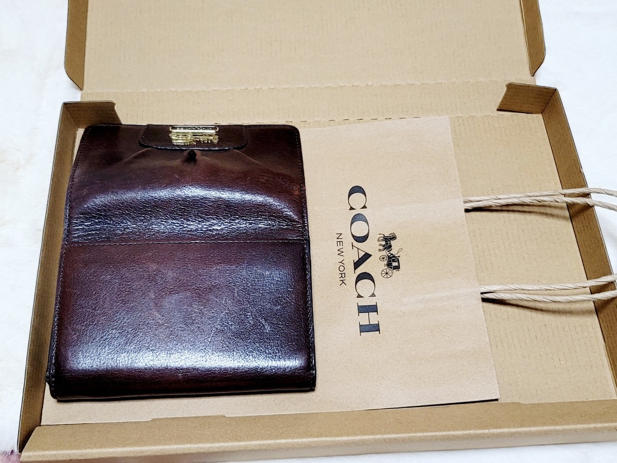 【COACH】二つ折り財布 レザー ブラウン ヴィンテージ風 コーチ 美品
