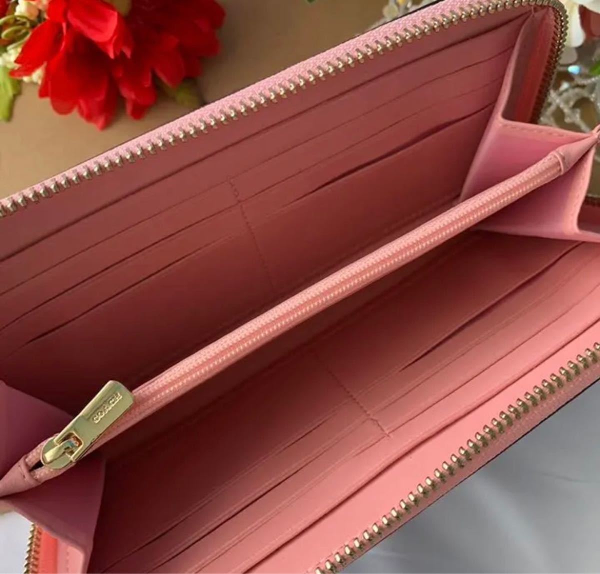 COACH コーチ 長財布 ベージュ ピンク バイカラー | contifarma.pe