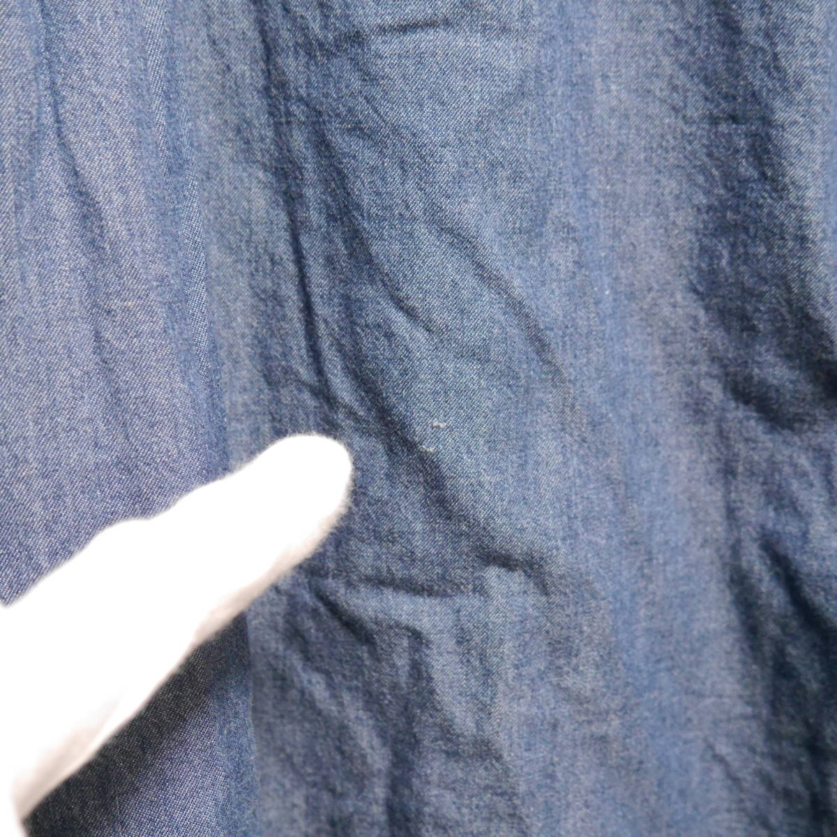 F17 □ Trussardi Jeans □ トラサルディジーンズ　長袖シャツ　青　中古　サイズＳ_画像3
