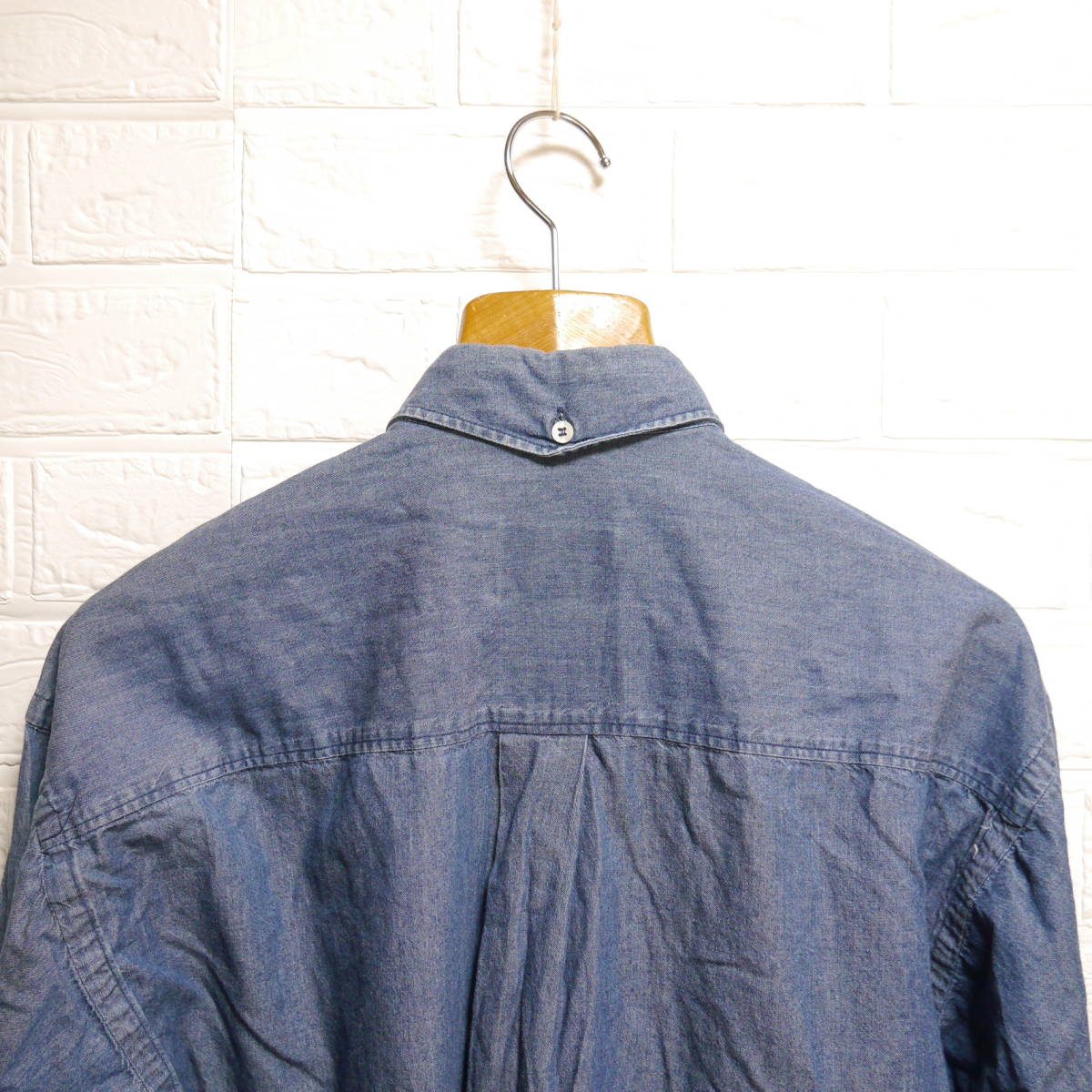 F17 □ Trussardi Jeans □ トラサルディジーンズ　長袖シャツ　青　中古　サイズＳ_画像8