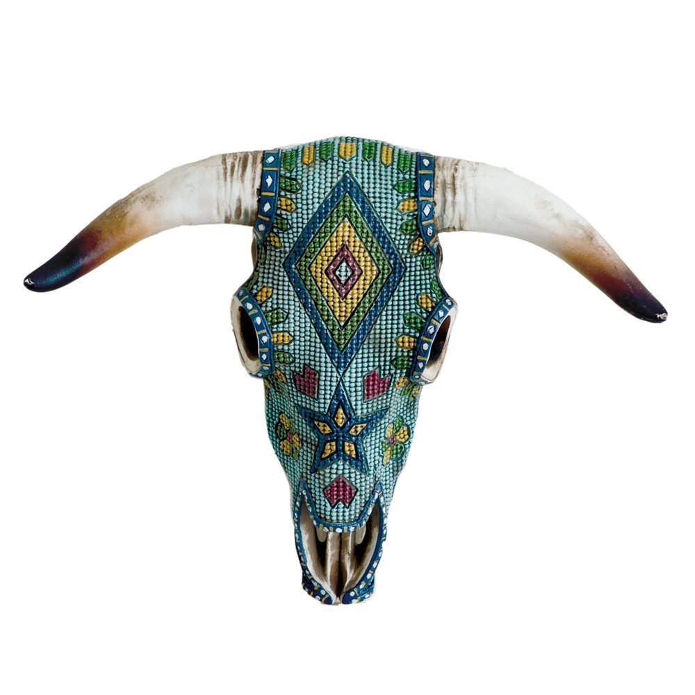 【正規取扱店】 サウスウエスト アステカ風 彫像(輸入品 壁彫刻 雄牛の頭蓋骨の壁装飾 洋風