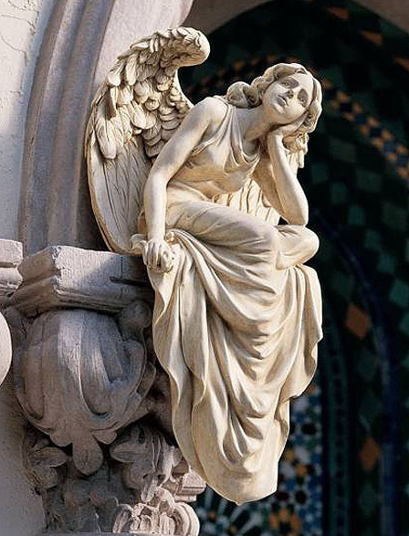 腰かけて休む天使の彫像 エンジェル サイズ；ラージ/ カトリック教会 ガーデニング（輸入品