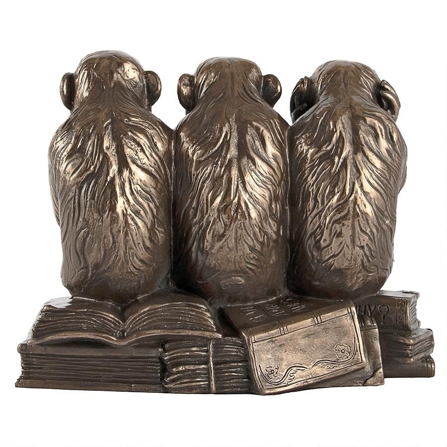 「見ざる、聞かざる、言わざる」三猿動物像 置物 彫刻 彫像 高さ約18ｃｍ(輸入品)_画像4