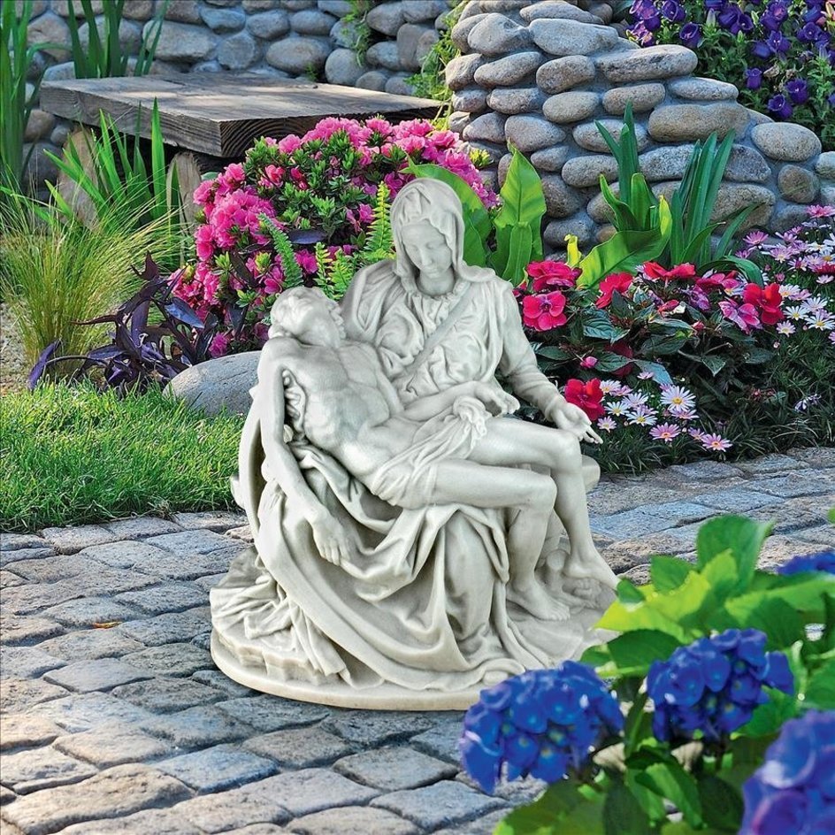 デザイン・トスカノ製 ミケランジェロ作 ピエタ 大理石風 彫像：グランデ置物 彫刻（輸入品）