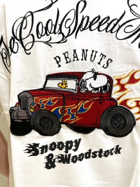 SALE　フラッグスタッフ　コラボ　スヌーピー　PEANUTS　JOE　COOL　モーターサイクル　Tシャツ　白　XL　ピーナッツ　SNOOPY_画像2