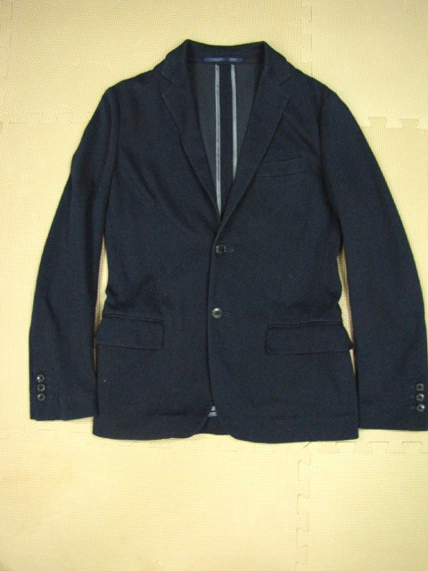 F680*GREEN LABEL RELAXING United Arrows 2. button single jacket S size navy blue blaser 