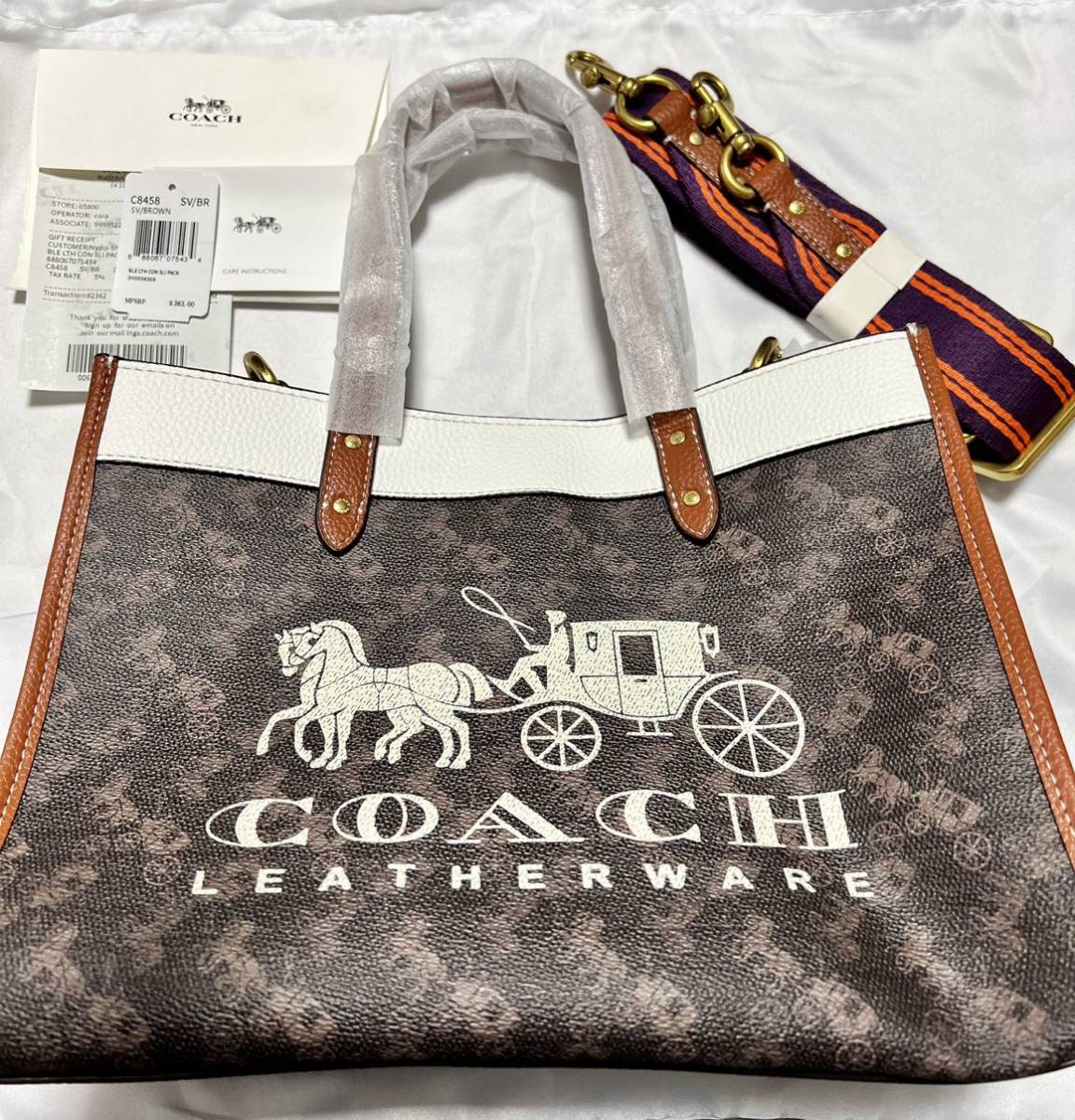 COACH コーチ 馬車柄 ショルダーバッグ ハンドバッグ 2way ブラウン