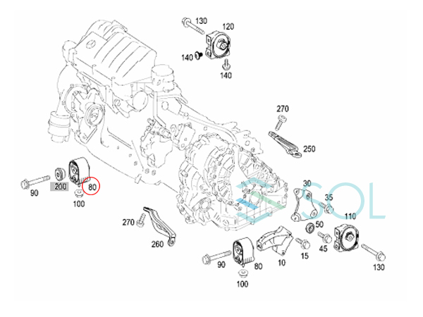 ベンツ W169 W245 エンジンマウント 左右共通 A170 A180 A200 B170 B180 B200 1692401417 1692400717 出荷締切18時_画像4