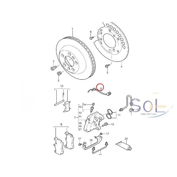 アウディ Q7(4L) リア ブレーキパッドセンサー 左右共通 7L0907637B 7L0907637C 出荷締切18時_画像2