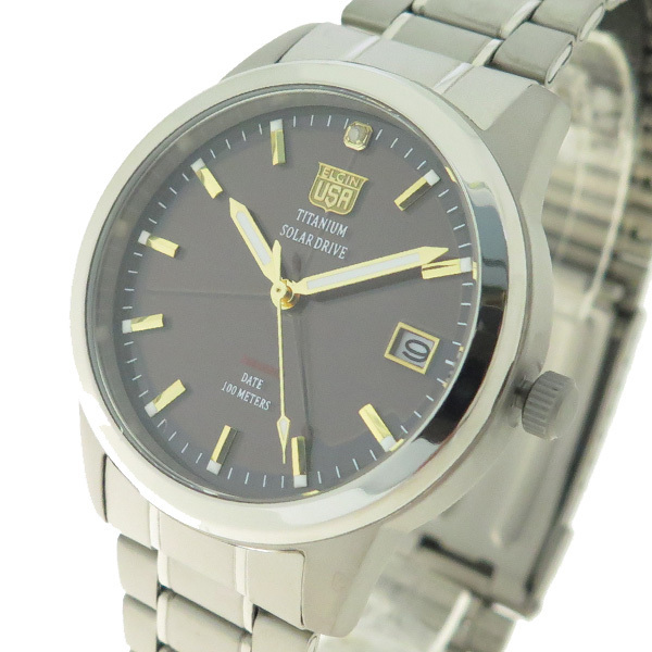 エルジン ELGIN 腕時計 メンズ FK1429TI-B NEWチタンソーラー 