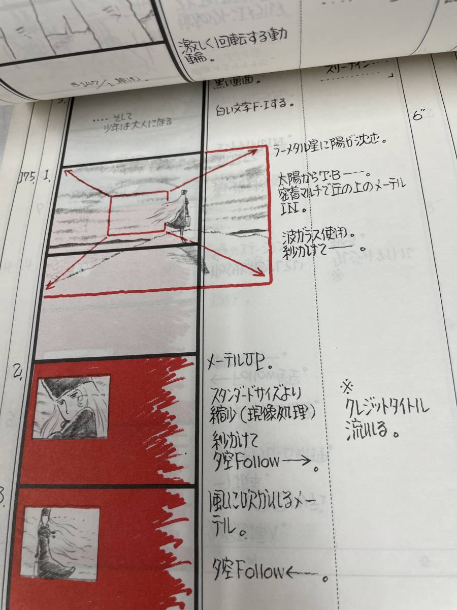 送料無料!?銀河鉄道999 総監督 りんたろう 直筆絵コンテ 限定版_画像4