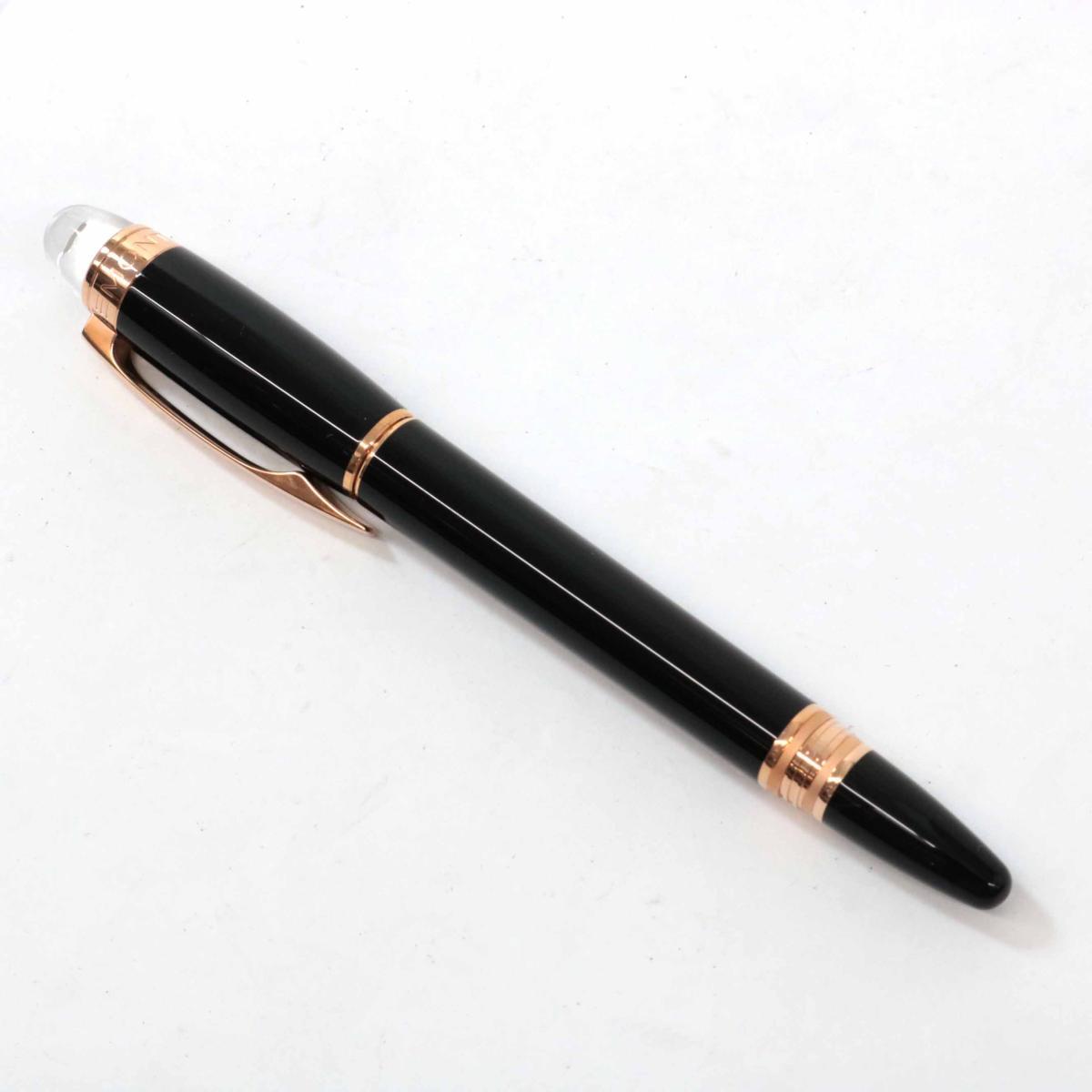 美品◆MONTBLANC モンブラン ボールペン スターウォーカー レッドゴールドレジン ケース付◆ ブラック 筆記具/筆記用具/文房具/キャップ式