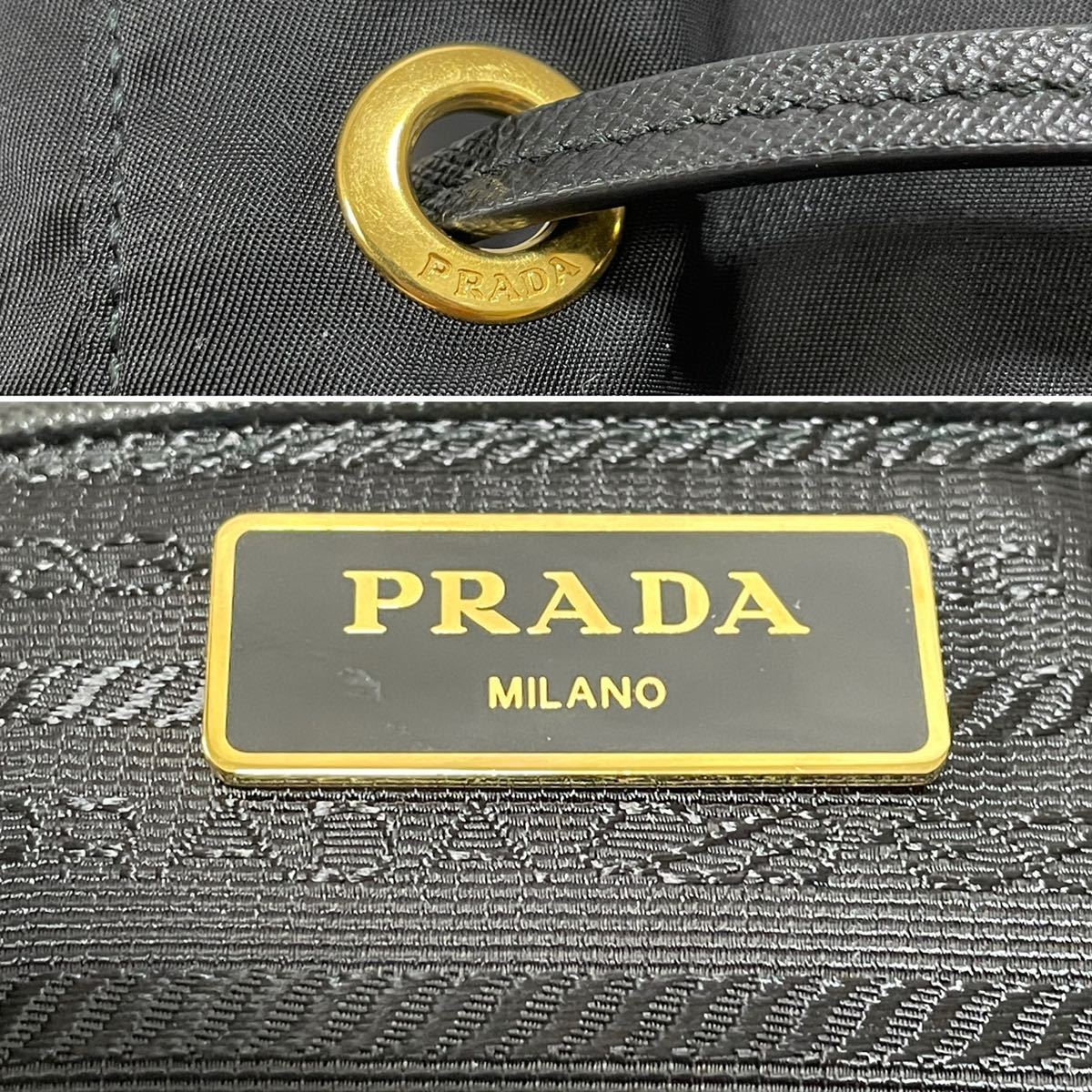 1円 ほぼ未使用☆ プラダ PRADA リュックサック ナイロン レザー