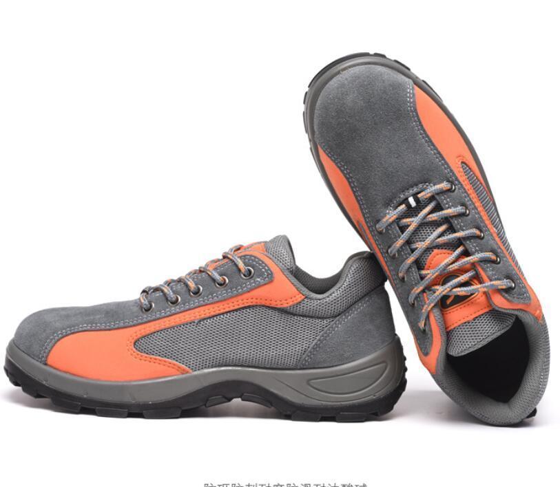 新品　釘踏み抜き防止 ワーク シューズ 通気性 鋼鉄先芯 作業靴 グレー サイズ 22.5～27cm 選択/26.5cm_画像3