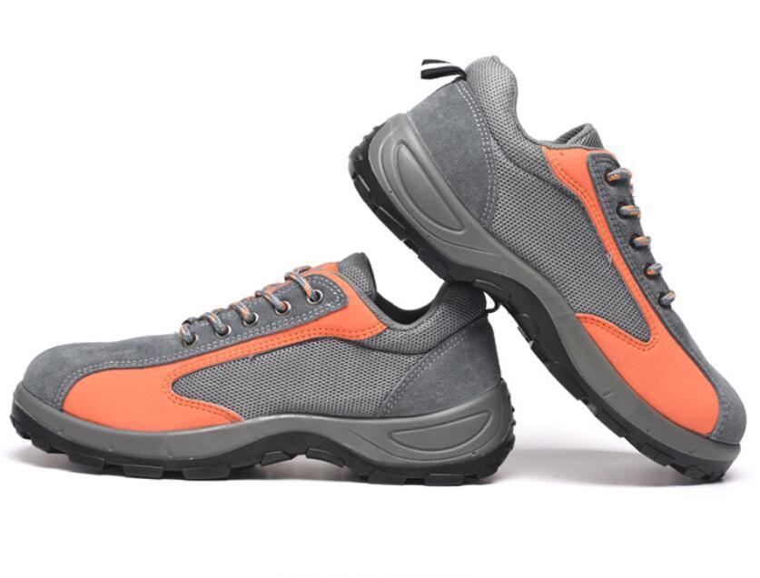新品　釘踏み抜き防止 ワーク シューズ 通気性 鋼鉄先芯 作業靴 グレー サイズ 22.5～27cm 選択/26.5cm_画像4