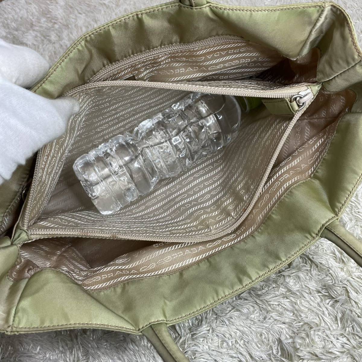 良品 PRADA プラダ ハンドバッグ ライトベージュ 手提げ トート