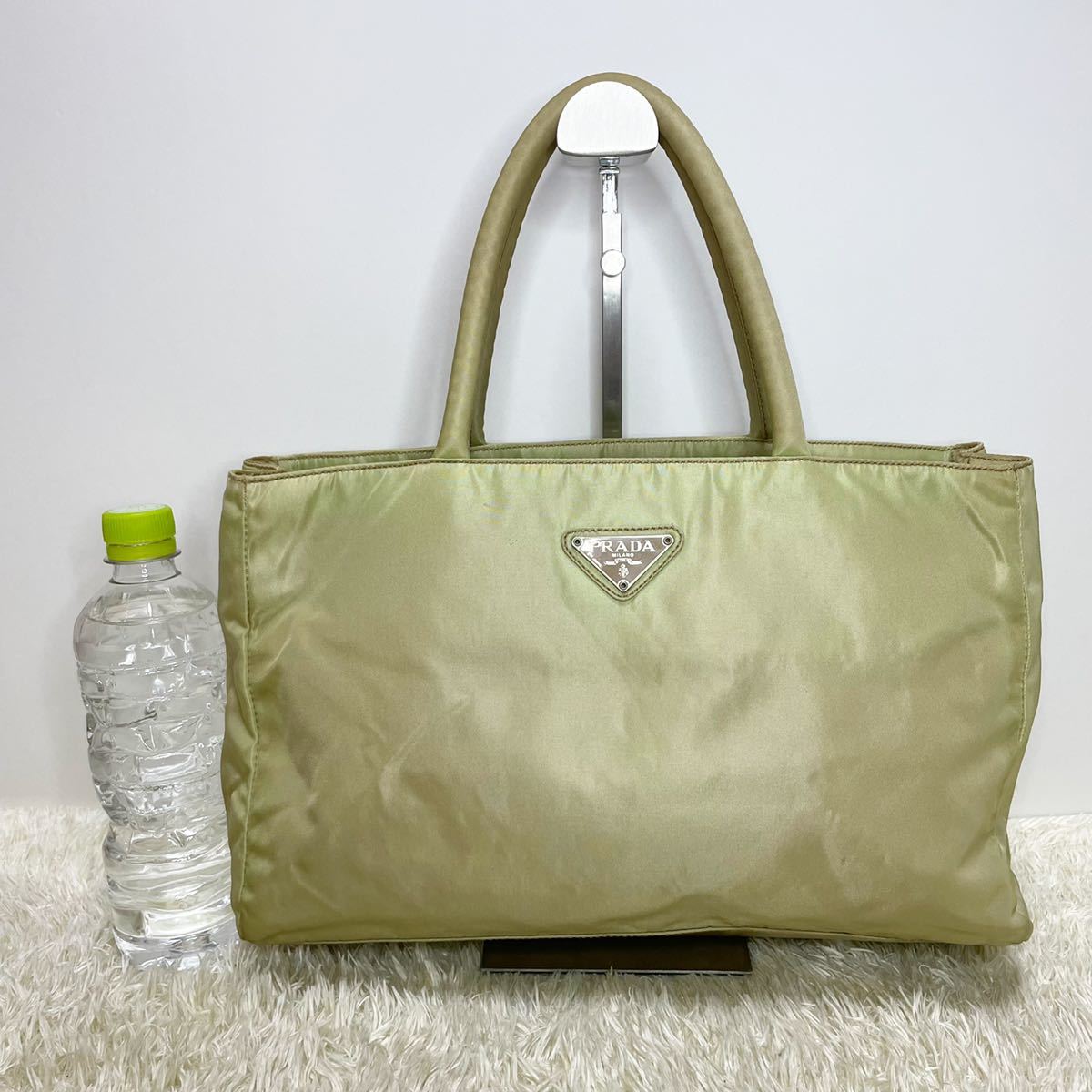 良品 PRADA プラダ ハンドバッグ ライトベージュ 手提げ トート