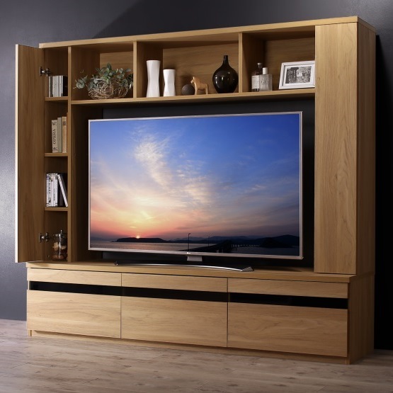 テレビ台 180cm 60インチ対応 壁面収納型 オークナチュラル テレビ 